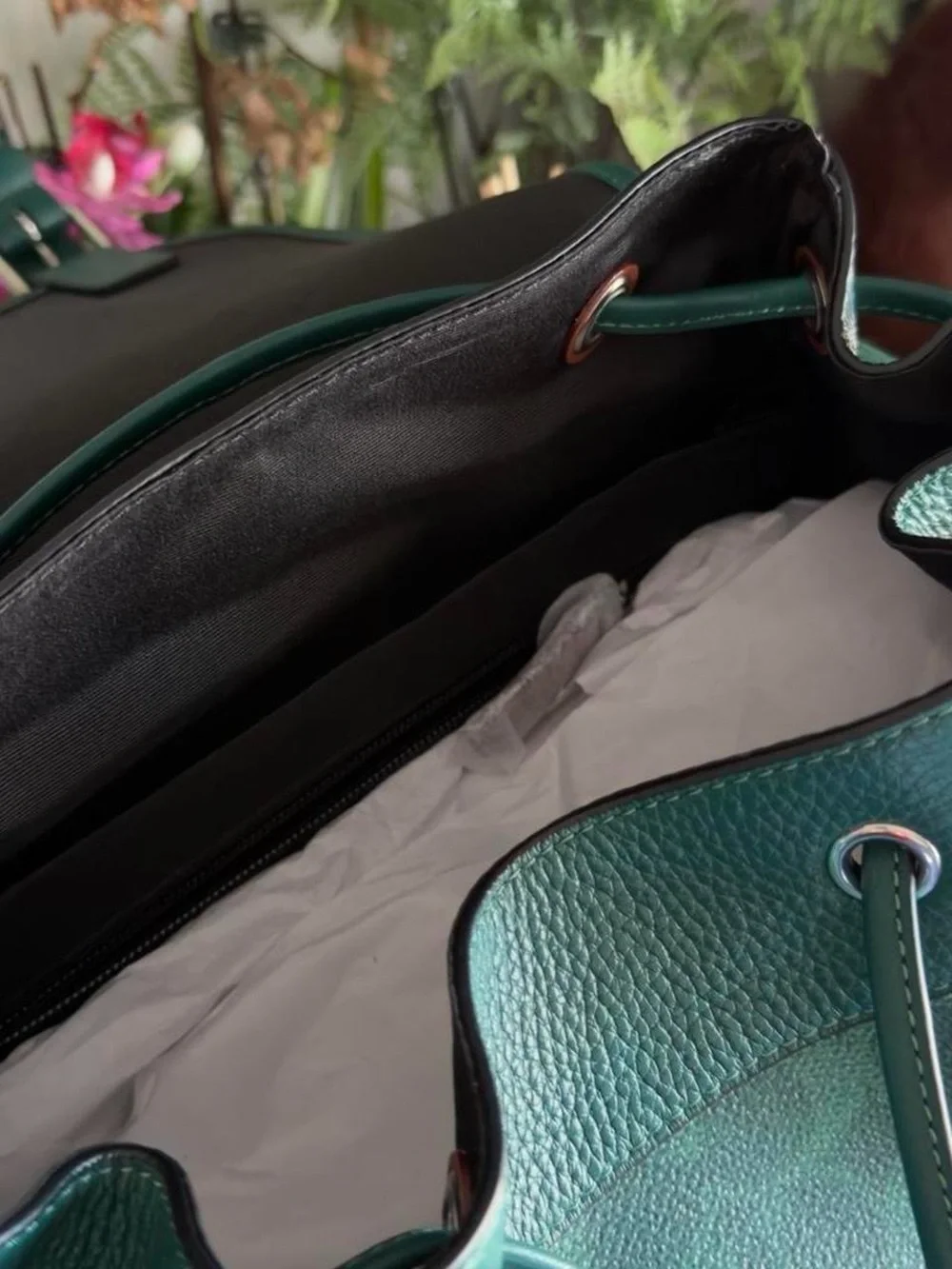 Coach Green Signature Canvas & Leather Backpack